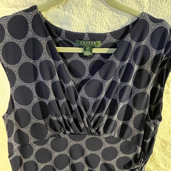 Lauren by Ralph Lauren Blue and White Dress Size 14 - Picture 3 of 4